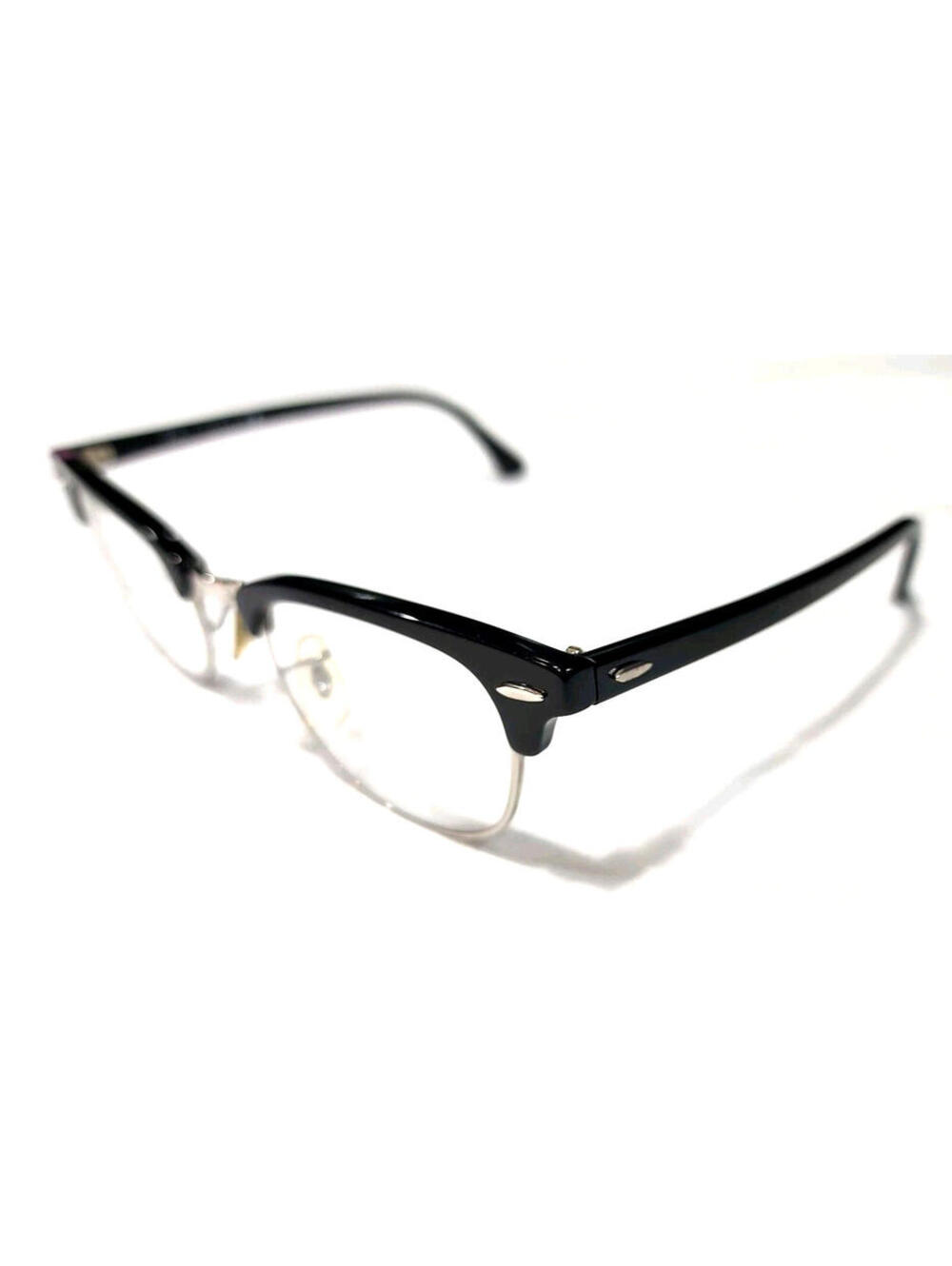 Ray Ban RB5154 2000 Black Silver Clubmaster Round Eyeglasses 49-21 145
